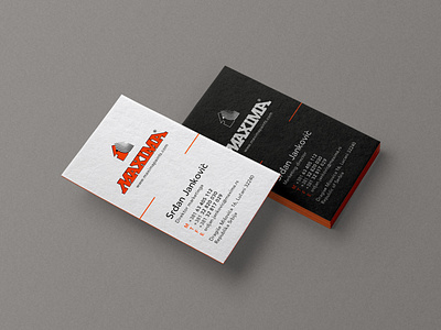 MAXIMA Business Card branding business card card design graphic design orange typography visual identity