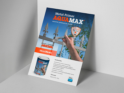 MAXIMA | Aquamax Metal Primer branding design flyer metal orange package packaging product