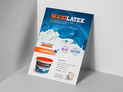 MAXIMA | Maxilatex Saten branding design flyer interior orange package packaging paint product saten splash wall