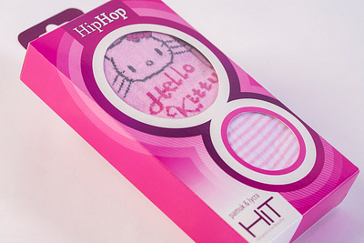 HIT | Hip Hop (socks) box branding circles design illustration package packaging pink socks vector