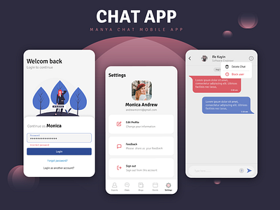 CHAT APP adobe xd android app chat app design minimal mobile app mobileapp ui ux design