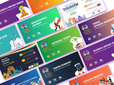 Card Design - Tourism Conclave adobe xd branding design flat illustration minimal