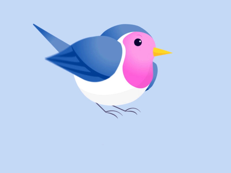 Blue European Robin after effects bird christmas illustration illustrator robin winter