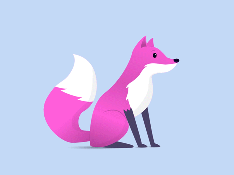 A Curious Pink Fox after effects animal christmas design fox illustration illustrator winter