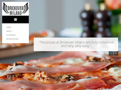 Brickoven Milano Homepage css home homepage html php restaurant web design web development