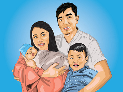 Family Portrait cartoon design illustration illustrator portrait vector