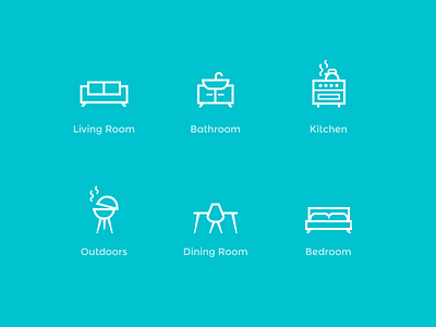 Home Icons furniture icons illustration interior design line. outline