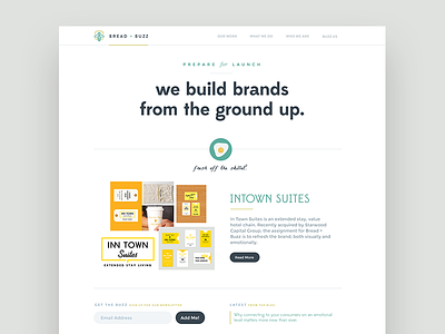 bread + buzz branding homepage icon identity portfolio typography web