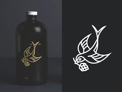 Swallow beer bird branding brewery hops identity illustration logo nautical swallow tattoo