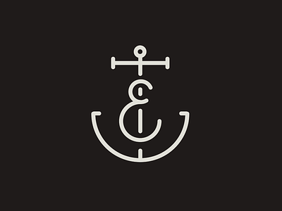 E Anchor Monogram anchor e lettering logo monogram nautical type