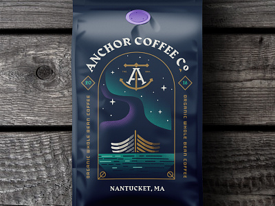 Anchor Coffee Packaging coffee illustration nautical northern lights packaging