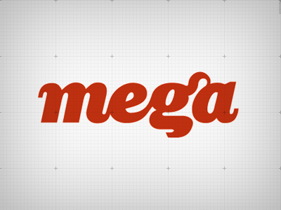 Mega branding design identity ligature logo mark orange red script typography