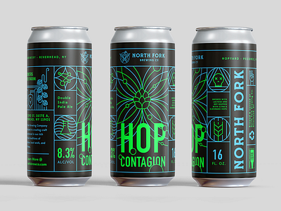 Hop Contagion beer beer branding hops illustration ipa label packaging