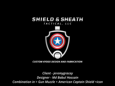 Shield And Sheath Logo- version -1 graphicdesign gun logo logo logo design shield logo