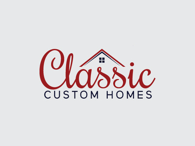 Classic Custom Home Logo Design graphic design home logo house house logo logo design real estate logo