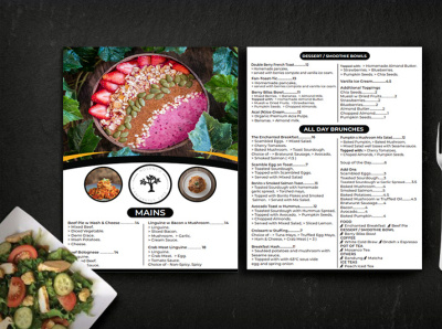 Cafe Menu Front Back Side menu bar menu design restaurant menu