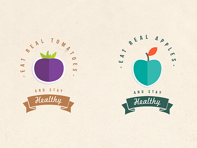 Eat 'Healthy' Icons design flat freelance hipster icon minimal simple stickers