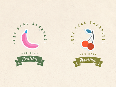 Eat 'Healthy' Icons #2 design flat fruits hipster icons stickers typography