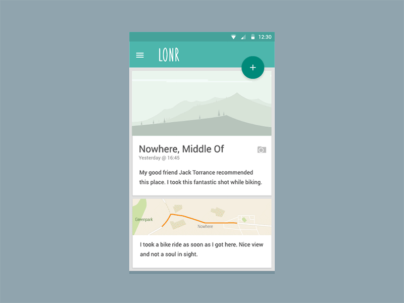 2014 - Lonr - Material Design for the Lonely after effects android app design application clean concept flat gif material design motion ui ui design