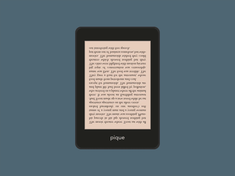 Animated eBook Reader - Pique animated books e reader ebook epaper gif hipster keynote kindle paper paperwhite reading