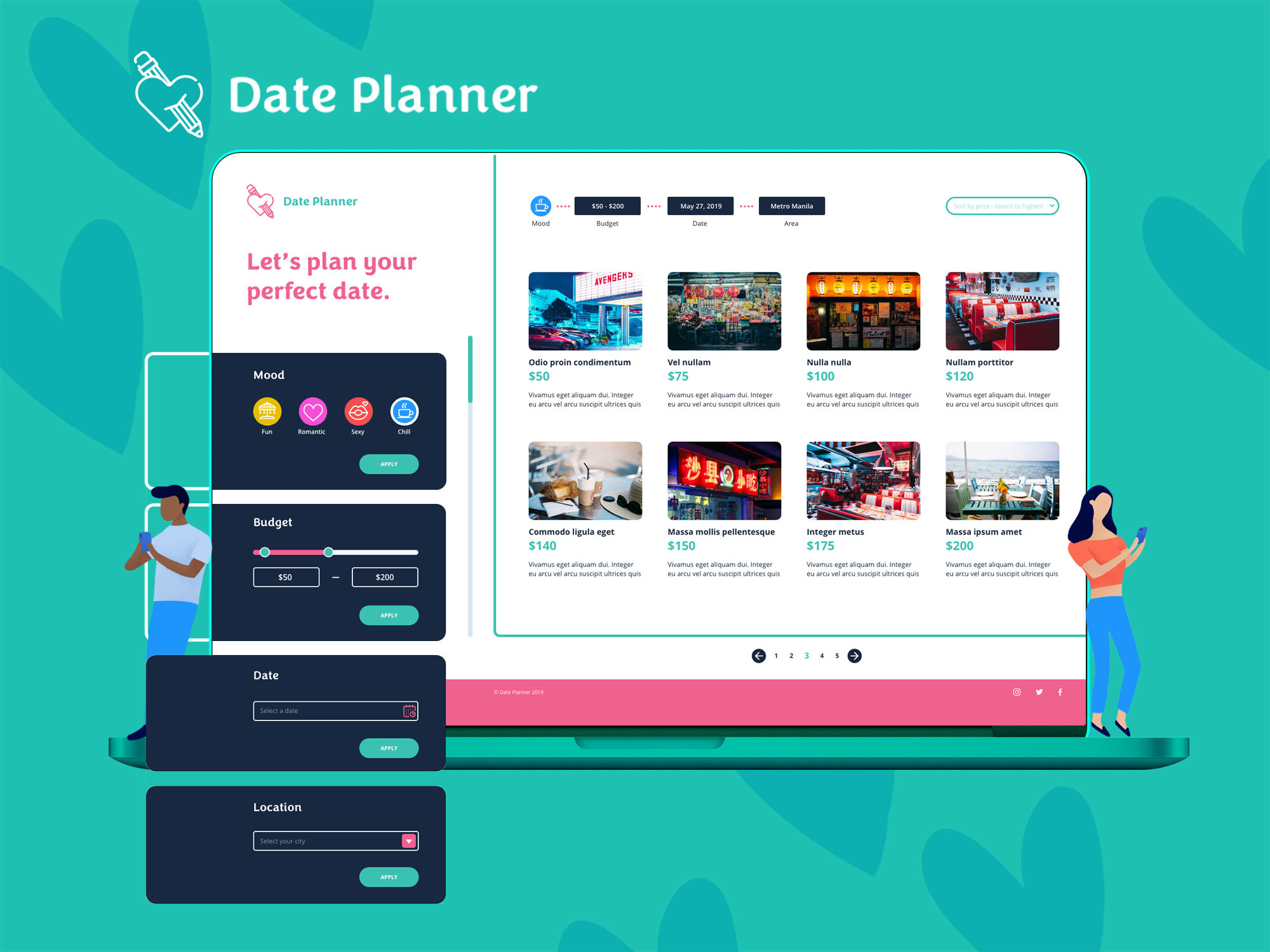 Date Planner by Madi Vilela on Dribbble