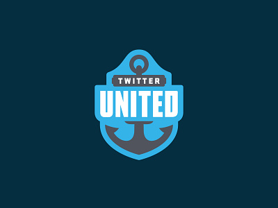 Twitter United anchor badge blue gray shield shirt twitter