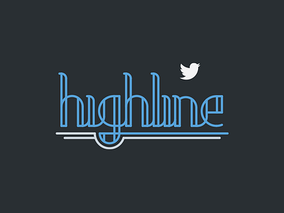Highline blue design lettering twitter typography
