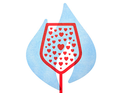 Wine Country Fires poster california donate fire flame hearts poster risograph wine