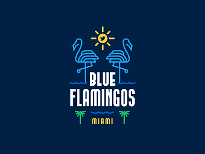 Twitter Miami art deco flamingos miami neon palm tree twitter typography