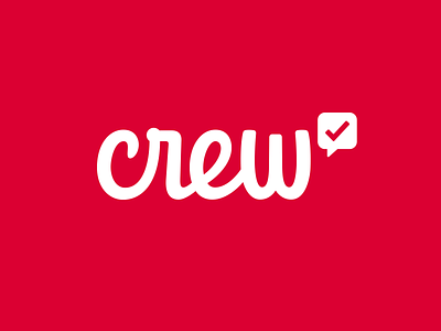 New Crew Logo app branding check mark crew logo script typography