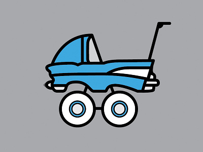 '57 Chevy Stroller baby car chevy illustration stroller