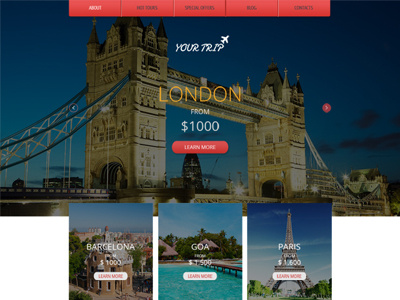 Free Responsive HTML5 Theme for Travel Agency