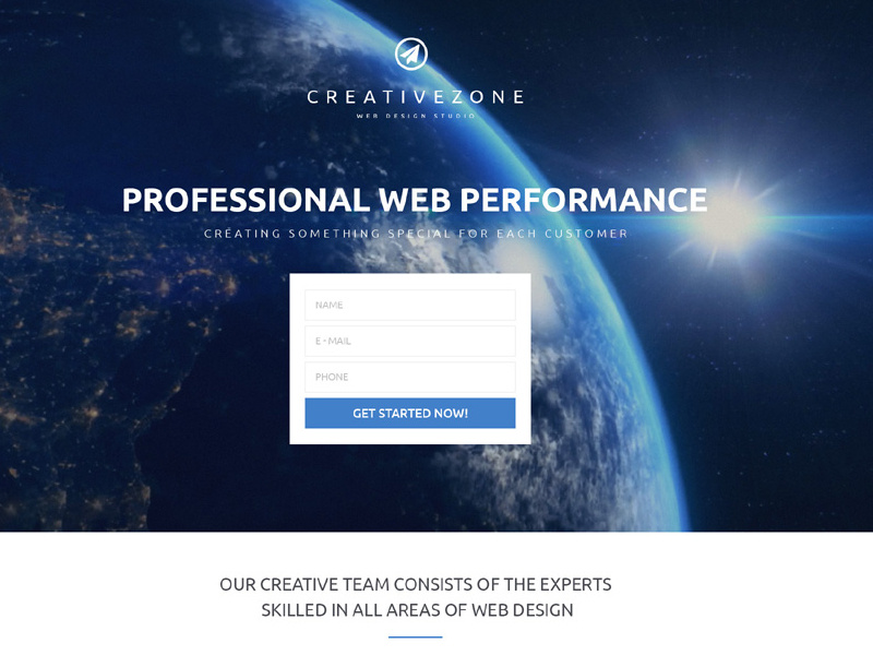 Design Studio Free Landing Page Template by TemplateMonster on Dribbble