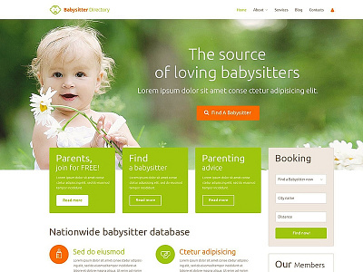 Babysitter Directory WordPress Theme agency babysitter kids template wordpress
