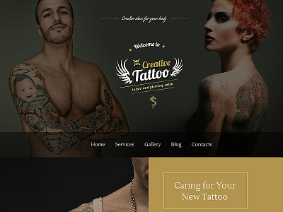 Creative Tattoo WordPress Theme beauty blog salon tatoo wordpress theme