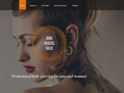 Body Piercing Salon Website Template beauty html5 piercing salon tatoo template theme