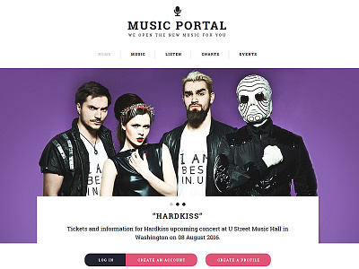 Music Portal Responsive Website Template html5 music portal music website template