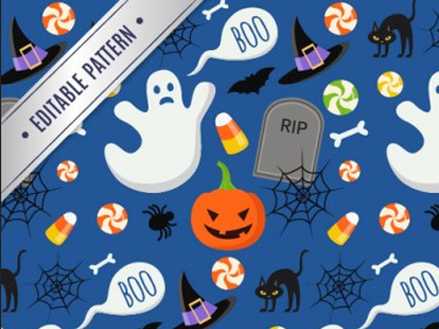 Halloween Seamless Pattern fabric free halloween icons pattern psd vector