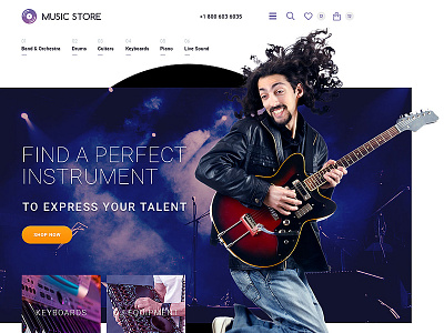 Musical Instruments OpenCart Template music band musician opencart template
