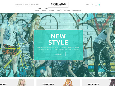 Alternative Style PrestaShop Theme ecommerce online store shop template