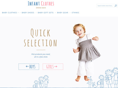 Infant Clothes Magento Theme ecommerce infant kids clothes magento theme online shop website template