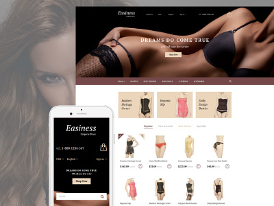 Easiness PrestaShop Theme lingerie online shop prestashop template underwear