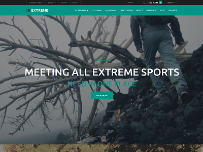 Clothing for Extreme Sports PrestaShop Theme ecommerce online store prestashop theme sports clothes website template