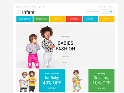 Baby Store Responsive Magento Theme #58581 clothes for kids ecommerce magento online store template