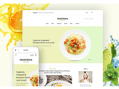 Vegetexia - Recipes Responsive WordPress Theme blog culinary food recipes wordpress