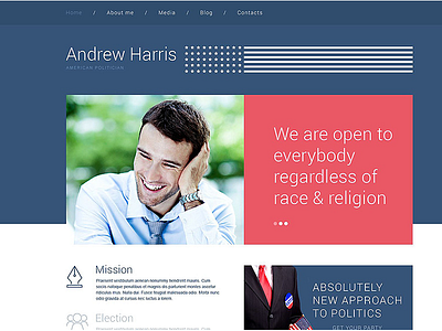 Theme of the Day with 70% discount blog personal page politician wordpress theme