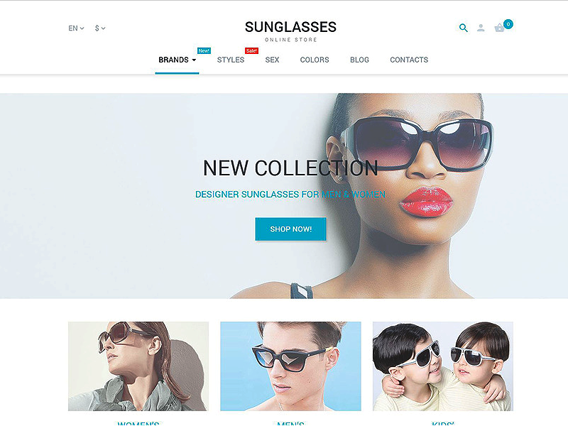 Sunglasses PrestaShop Theme by TemplateMonster on Dribbble