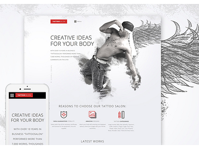 Tattoo Salon Responsive Website Template css html html5 tatoo salon website template