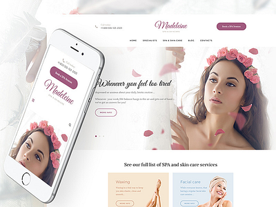 Madeleine Spa Skincare WordPress Theme beauty salon spa salon wordpress theme
