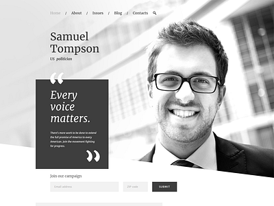 Political Candidate Responsive Website Template